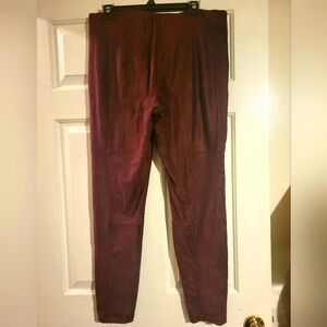 Women's burgundy casual pants.